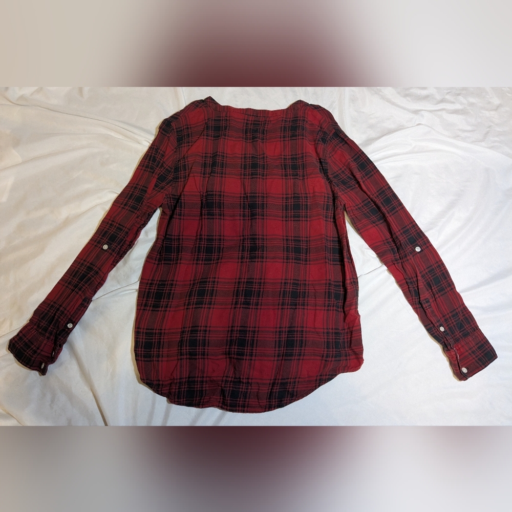 Calvin‎ Klein Jeans Women's Flannel Style Long Sleeve Shirt Size Medium - Picture 2 of 5